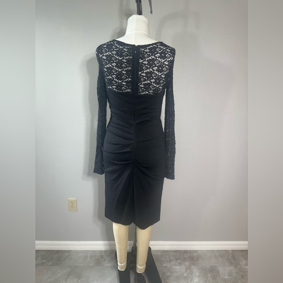 Nicole Miller Dress Size L Women's Black Casual Lace Stretch Party Weddi…